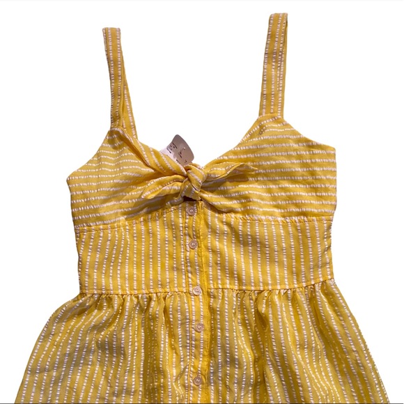 NWT Bee bop yellow seersucker knee length dress size M - Picture 4 of 10
